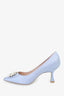 Stuart Weitzman Blue Crystal Buckled Pointed Toe Heels size 39.5