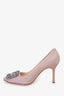 Manolo Blahnik Pink Glitter Hangisi Heels size 36.5