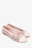 Pre-loved Chanel™  Pink Tweed Ballerinas Flats size 37