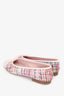 Pre-loved Chanel™  Pink Tweed Ballerinas Flats size 37