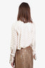 3.1 Phillip Lim Ivory Silk Patterned Button-Down Blouse Size 2