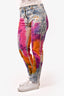 Versace Blue Mid Rise Painted Denim Jeans Size 25