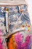 Versace Blue Mid Rise Painted Denim Jeans Size 25