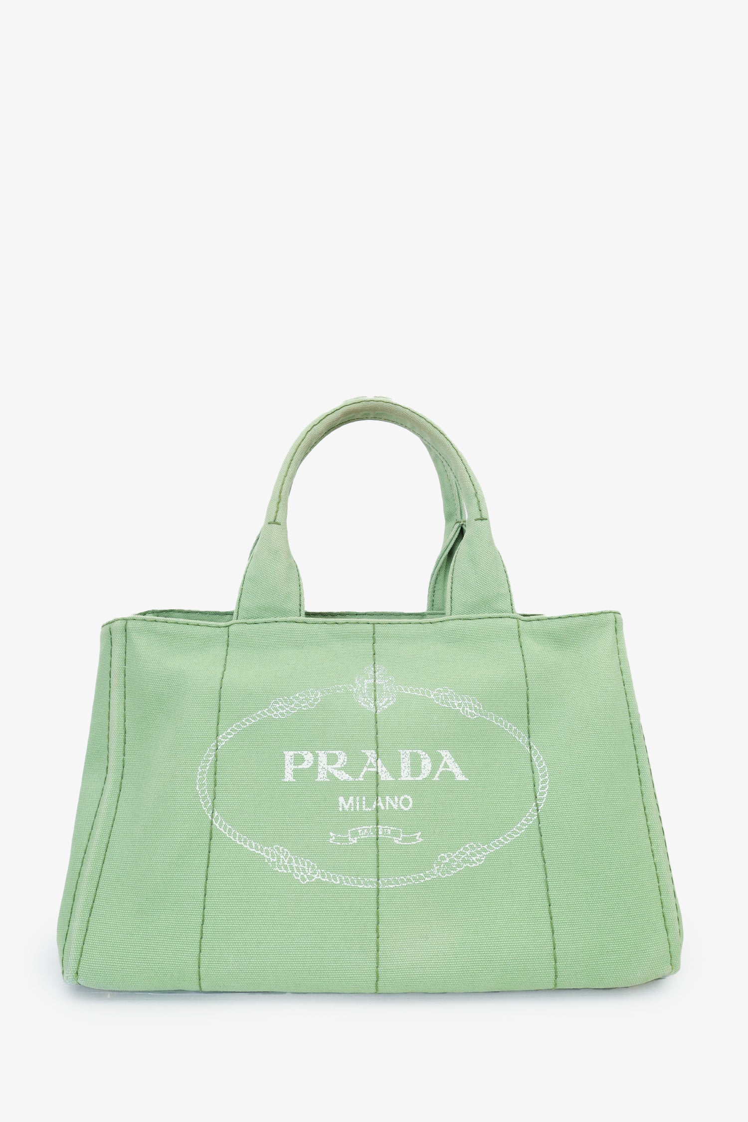 Prada Green Canvas Logo Canapa Tote Bag – Mine & Yours
