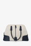 Prada Navy Blue/Beige Canvas/Leather Top Handle Bag