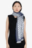 Louis Vuitton Blue/Grey Silk/Wool Monogram Scarf