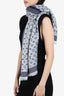 Louis Vuitton Blue/Grey Silk/Wool Monogram Scarf