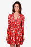 Ulla Johnson Red Floral Printed Mini Dress Size 4