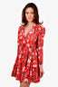 Ulla Johnson Red Floral Printed Mini Dress Size 4