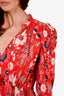 Ulla Johnson Red Floral Printed Mini Dress Size 4