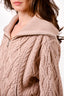 Self-Portrait Beige Cotton/Wool Zip Cardigan Sweater Size M