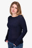 Acne Navy Sheer Knit Top Size L