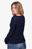Acne Navy Sheer Knit Top Size L