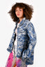 Off-White Blue/White Denim Printed Jacket Size 42