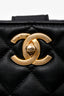 Pre-loved Chanel™  2019 Black Lambskin Leather Top Handle Tote with Chain