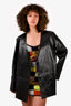 Toteme Black Croc Embossed Leather Jacket Size 36