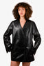 Toteme Black Croc Embossed Leather Jacket Size 36