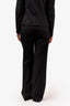 Burberry London Navy Wool Pinstripe Wide Leg Trousers Size 8
