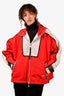 Louis Vuitton Red/White Nylon Monogram Zippered Jacket Size 40
