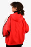 Louis Vuitton Red/White Nylon Monogram Zippered Jacket Size 40