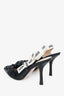 Christian Dior "J'Adior" Black Leather Flower Slingback Heels size 39