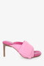 Jacquemus Pink Leather 'Les Mules Aqua' Heeled Sandals size 37