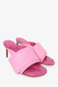 Jacquemus Pink Leather 'Les Mules Aqua' Heeled Sandals size 37