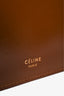 Celine Brown Leather Clasp Medium Top Handle