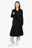 Burberry Black Double Breasted 'Kensington' Trench Coat Size 52 Mens