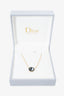 Christian Dior 18K Yellow/White Gold Mother of Pearl Onyx & Diamond Rose Céleste Necklace