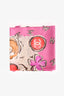 Pre-loved Chanel™  2012 Pink Silk Clover CC Pattern Scarf