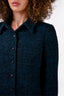 Pre-loved Chanel™ Blue Tweed Sleeveless Top + Jacket Set Size 42/40