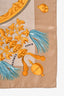 Hermes Gold Silk Patterned Scarf