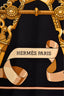 Hermes Black/Gold Silk Patterned Scarf