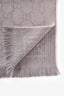 Gucci Grey/Silver Wool 'GG' Logo Scarf