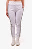 Fendi White/Silver Zucca Side Track Pants Size 40