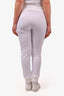 Fendi White/Silver Zucca Side Track Pants Size 40
