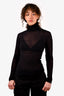 Judith & Charles Black Sheer Turtle Neck Top Size S