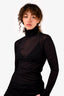 Judith & Charles Black Sheer Turtle Neck Top Size S