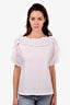 See By Chloe White Ruffle T-Shirt Size S