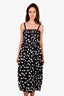 Lee Matthews Black Polkadot Sleeveless Midi Dress Size 0