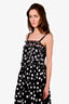 Lee Matthews Black Polkadot Sleeveless Midi Dress Size 0