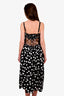 Lee Matthews Black Polkadot Sleeveless Midi Dress Size 0