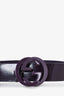 Gucci Purple Patent Leather GG Buckle Belt Size 32