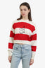 Miu Miu Red/White Wool Striped Cherry Sweater Size 40
