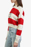 Miu Miu Red/White Wool Striped Cherry Sweater Size 40