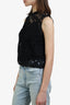 Saint Laurent Black Lace Cut-out Sleeveless Top size 36
