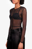 Ann Demeulemeester Black Soft Tulle Bodysuit Size 34