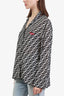 Fendi Black/White Silk Zucca FF Long-Sleeve Shirt size 6