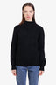 Prada Black Wool/Cashmere Knit Logo Embroidered Sweater Size 48